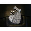 Bling Handbag Keychain - Heart With Ribbon